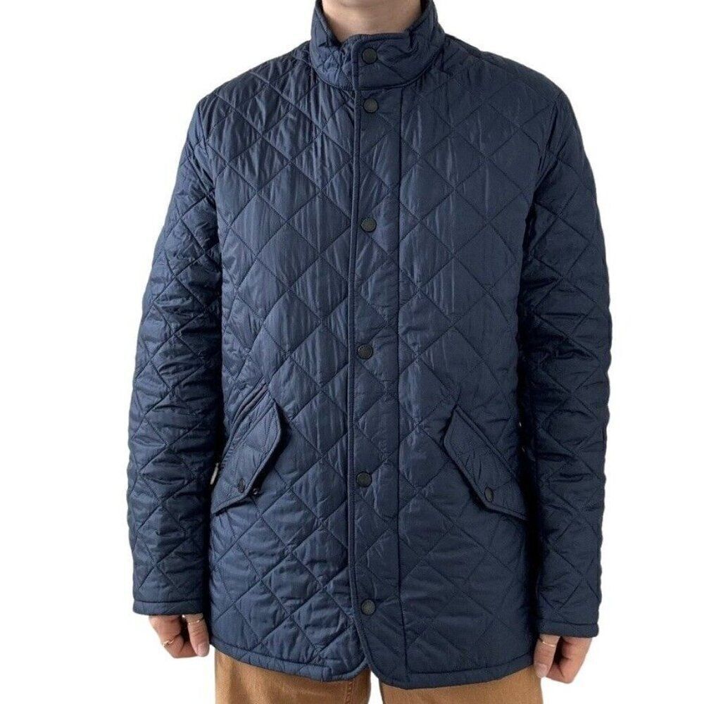 Barbour Mens Navy Blue Quilted Lightweight Rain Jacket Sz M